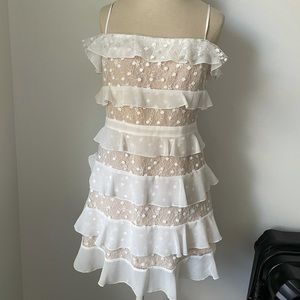 White ruffle forever 21 mini dress